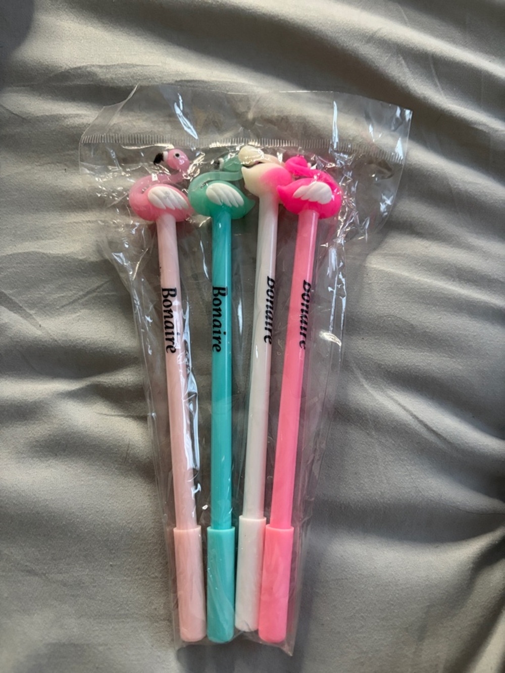 Amazon Flamingo Top Gel Pens - Pink, Teal, White